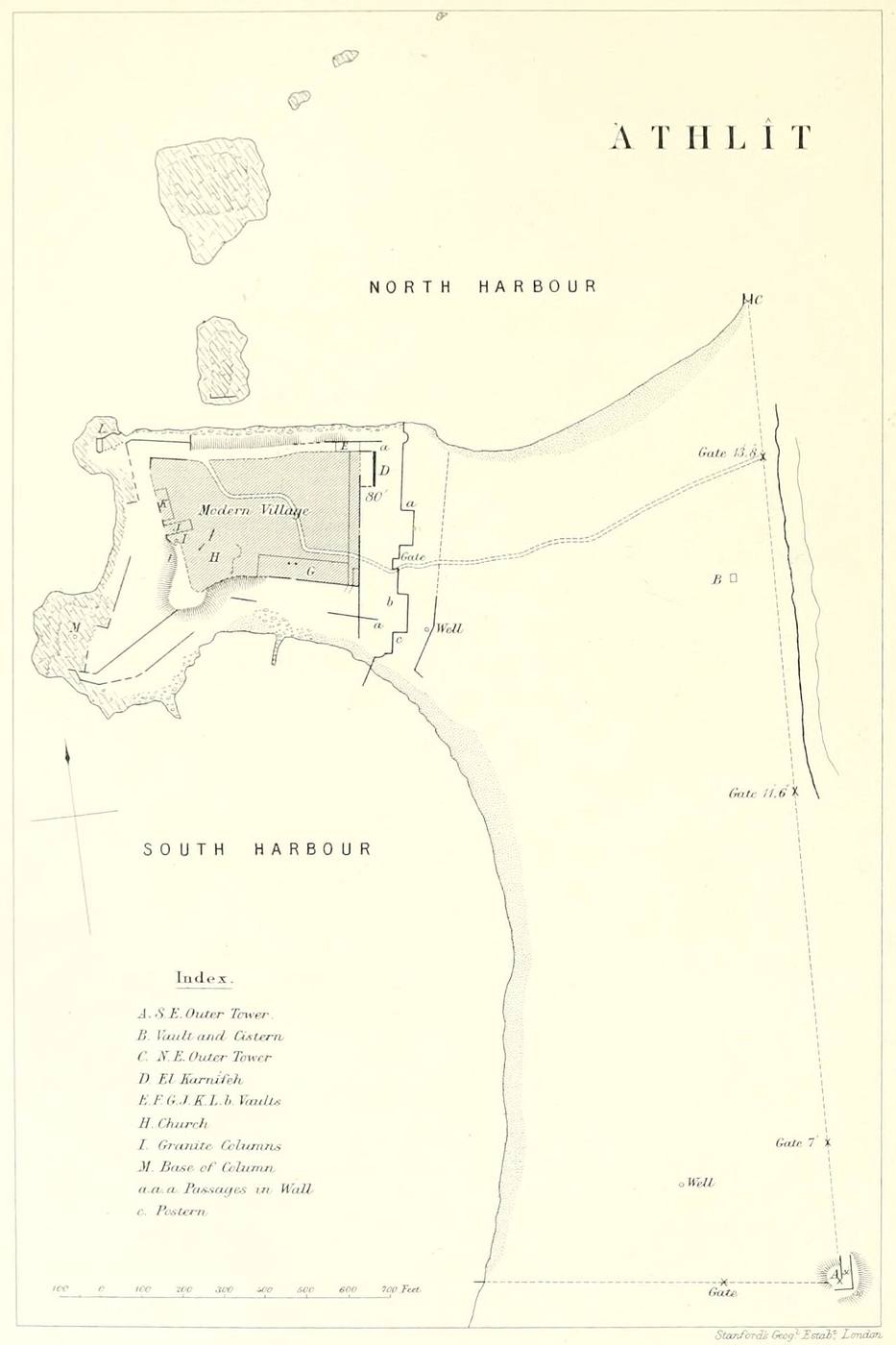 Athlit from the 1871–77 Palestine Exploration Fund Survey of Palestine