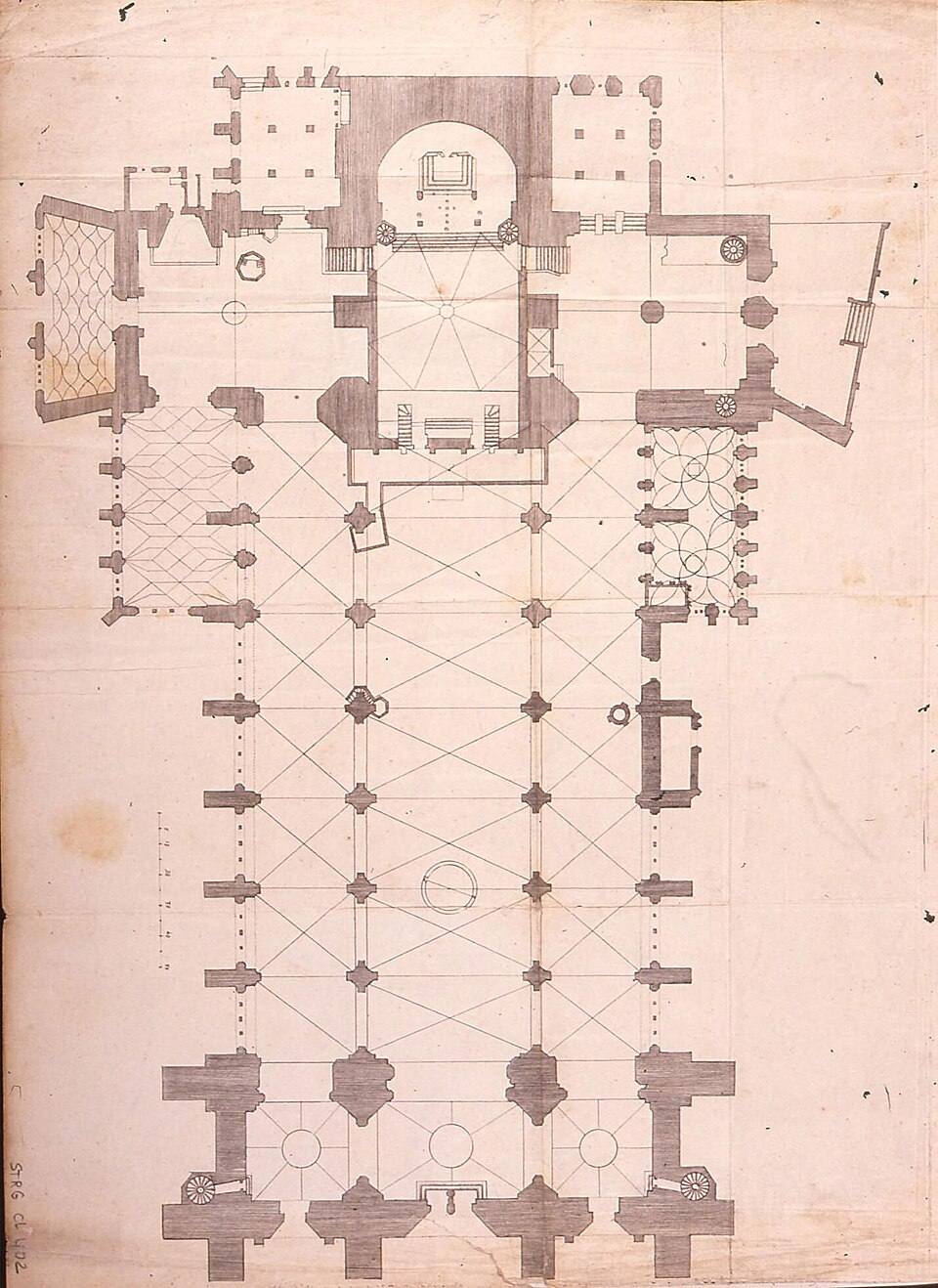 Strasbourg, plan de la cathédrale (c. 1850)